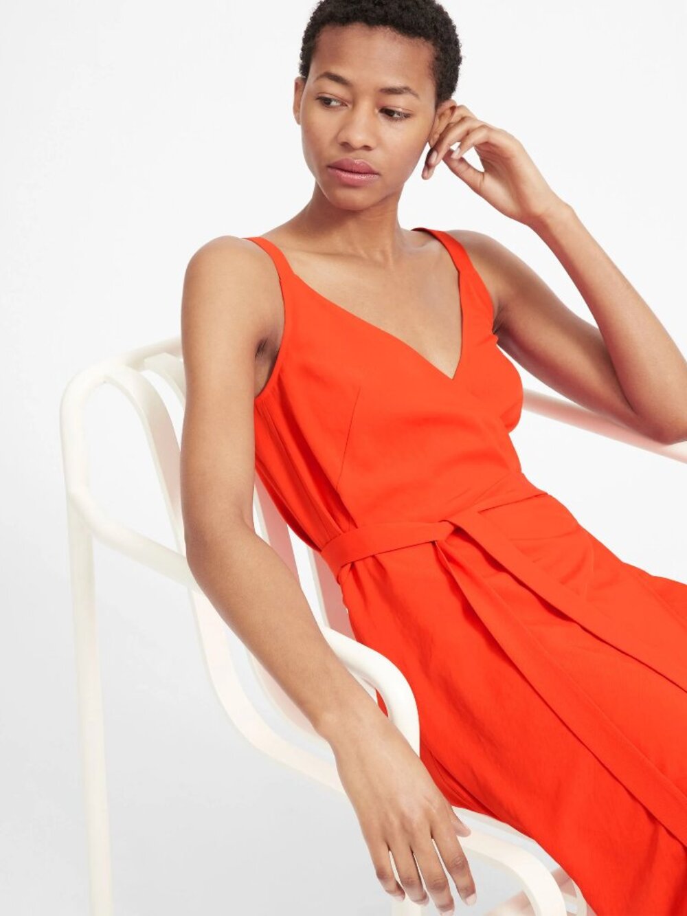 Everlane The Japanese GoWeave Tank Wrap Dress in Orange - sz 6